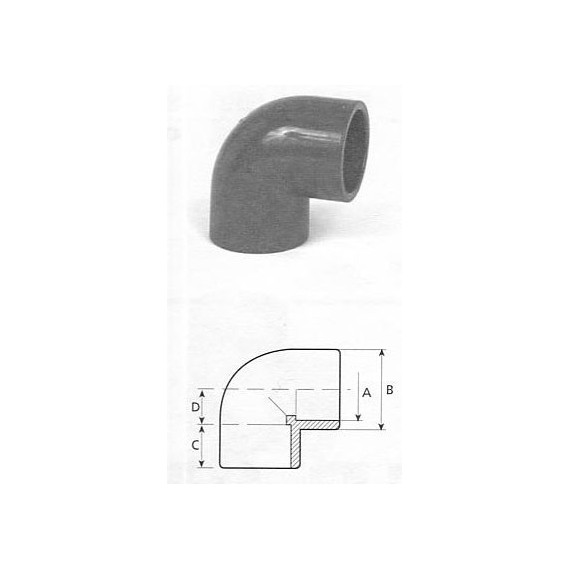 PVC könyök D75 90°