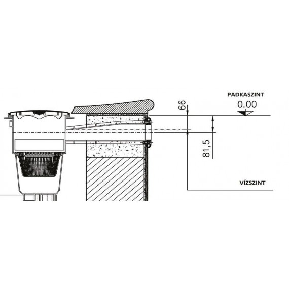 Szkimmer Aquamax túlfolyós, betonos