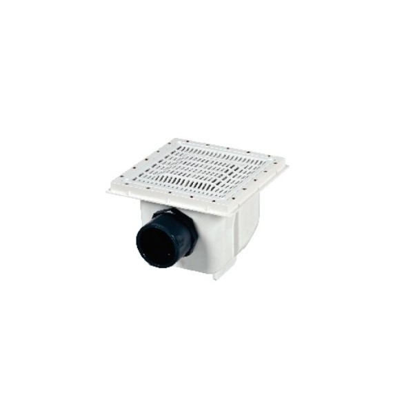 Fenékürítő betonos, ÜPE beépítő, inox acél rács 355 x 355mm D110