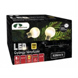 GYÖNGY FÉNYFÜZÉR ZÖLD KÁBELLEL - MELEG FEHÉR kül- és beltér Égőkszáma 240DB