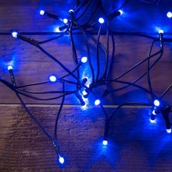 LED KÉK FÉNYFÜZÉR KARÁCSONYFÁRA (ZÖLD KÁBEL), 3,2 MÉTER ÉGŐK SZÁMA 80 DB