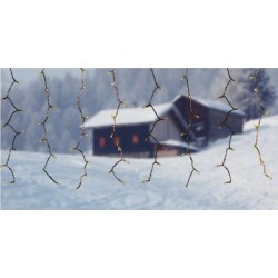 LED MELEG FEHÉR FÉNYFÜGGÖNY ÁTLÁTSZÓ KÁBELLEL ÉGŐK SZÁMA 198 DB