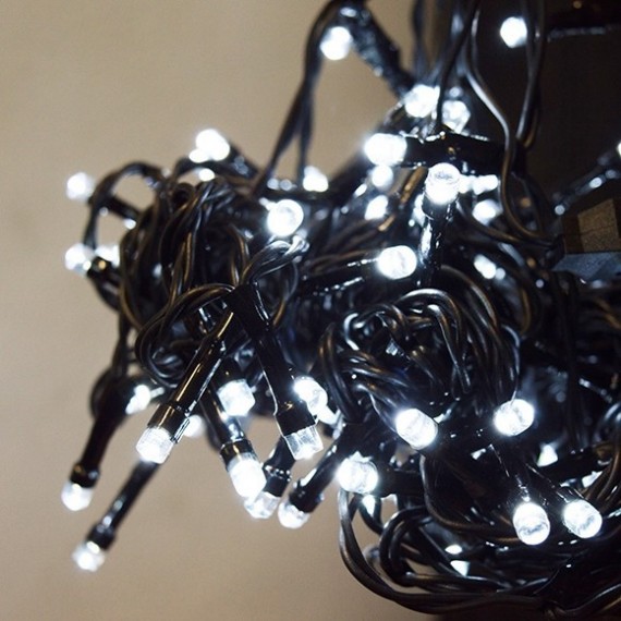 LED HIDEG FEHÉR FÉNYFÜGGÖNY FEKETE KÁBELLEL ÉGŐK SZÁMA 198 DB