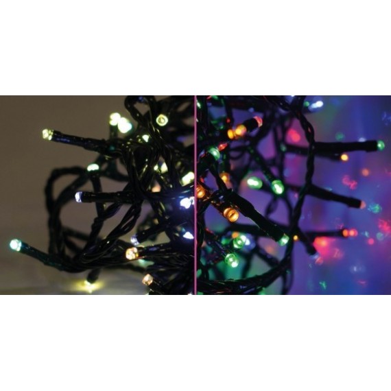 SZÍNVÁLTÓ FÉNYFÜZÉR - MELEG FEHÉRBŐL MULTI SZÍNBE VÁLT ÉGŐK SZÁMA 240 DB