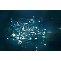 KÜLTÉRI VEZÉRLŐS FEHÉR KÁBELES LED FÉNYFÜZÉR - HIDEG FEHÉR ÉGŐK SZÁMA 240 DB