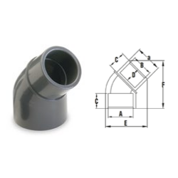 Könyök KB 45º 63x63x50 PN16