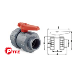 Golyóscsap PTFE BB D 025 PN 16