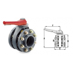 Pillangószelep karimákkal D...