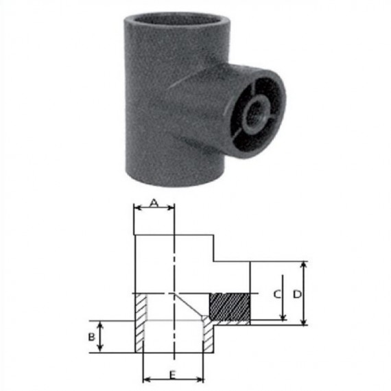 PVC menetes T-idom  D50-1/2"  90°