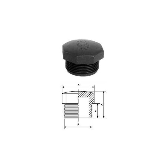 PVC  Menetes záródugó  1 1/2"