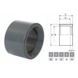 PVC Rövid szűkítő karmanytú  D50/20